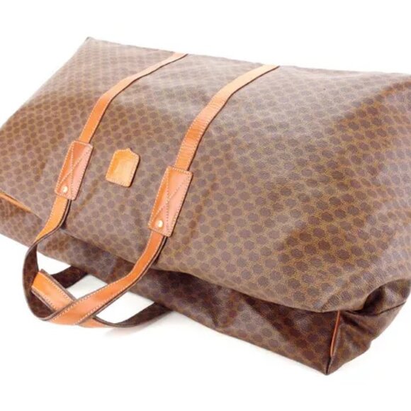 Celine Boston bag Macadam Brown Gold Woman Authentic Used - Picture 3 of 5